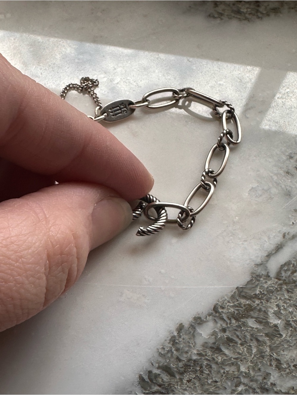 James Avery Retired Oval Twist Charm Bracelet - Picture 2 of 3